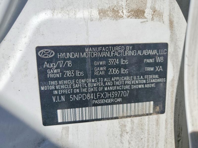 Продаж на аукціоні авто 2018 Hyundai Elantra, vin: 5NPD84LFXJH397707, номер лоту: 55732376