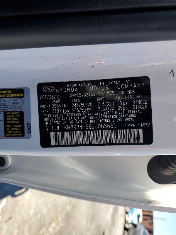Aukcja sprzedaży 2020 Hyundai Palisade, vin: KM8R34HE8LU083661, numer aukcji: 57494746
