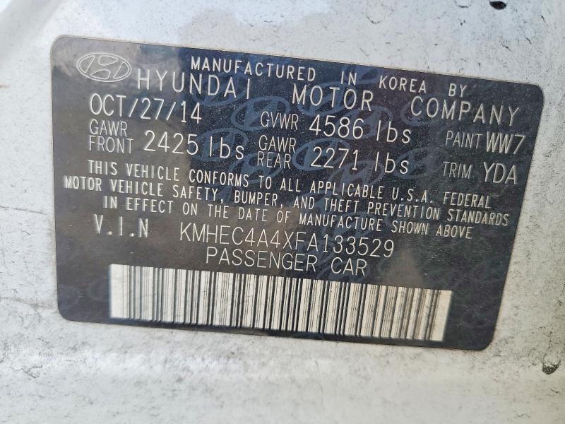 Aukcja sprzedaży 2015 Hyundai Sonata Hybrid, vin: KMHEC4A4XFA133529, numer aukcji: 58493086