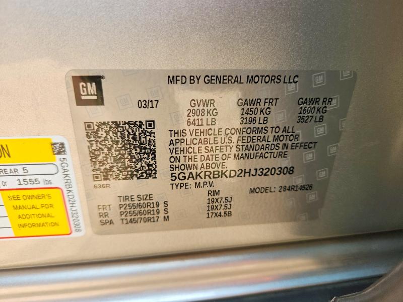 Aukcja sprzedaży 2017 Buick Enclave, vin: 5GAKRBKD2HJ320308, numer aukcji: 54560536