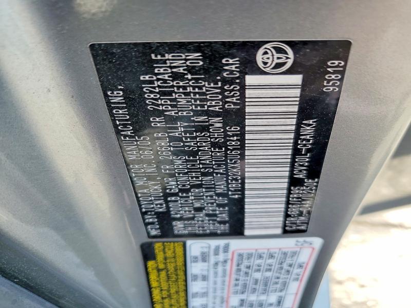 2005 Toyota Camry მანქანა იყიდება აუქციონზე, vin: 4T1BE32KX5U618416, აუქციონის ნომერი: 55816996