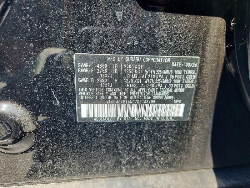 Aukcja sprzedaży 2025 Subaru Outback, vin: 4S4BTANC7S3148409, numer aukcji: 56430626