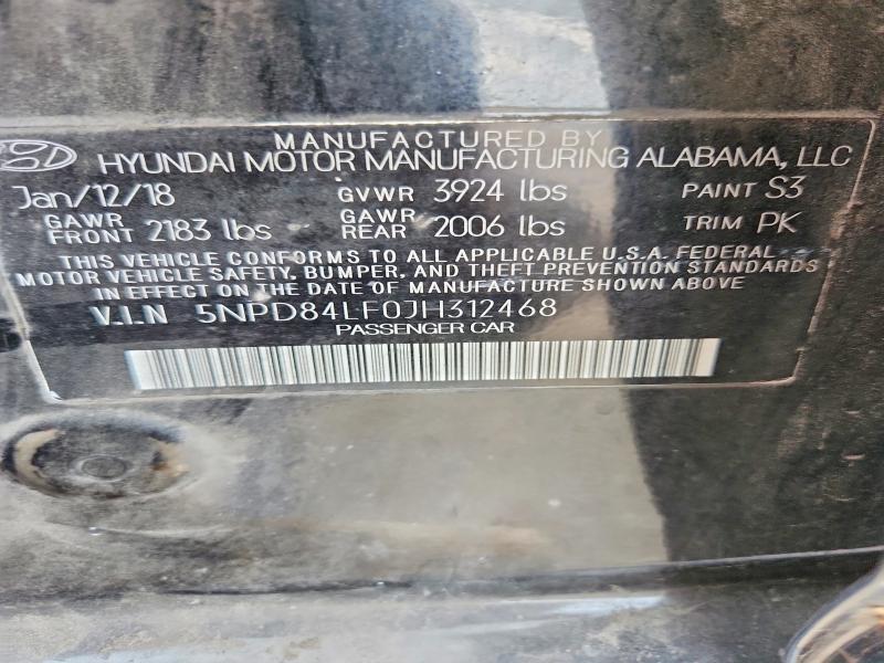 2018 Hyundai Elantra მანქანა იყიდება აუქციონზე, vin: 5NPD84LF0JH312468, აუქციონის ნომერი: 57468816
