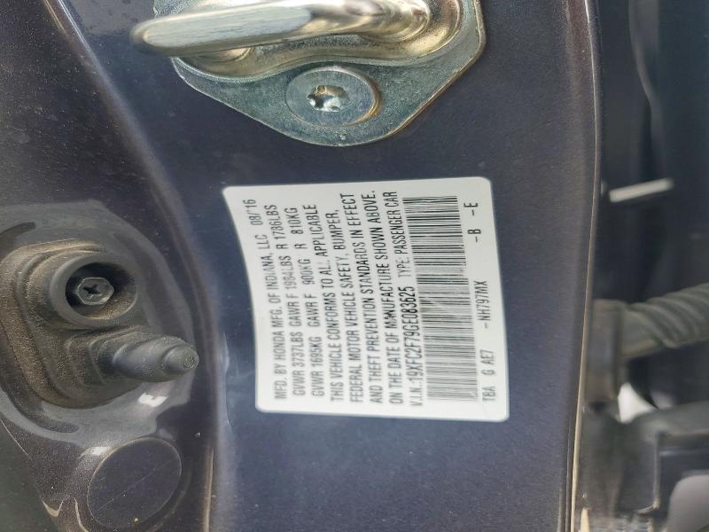 Продаж на аукціоні авто 2016 Honda Civic, vin: 19XFC2F79GE083625, номер лоту: 55689196