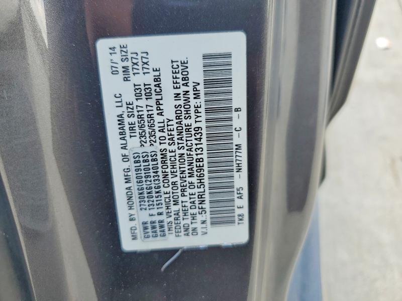 2014 Honda Odyssey მანქანა იყიდება აუქციონზე, vin: 5FNRL5H69EB131439, აუქციონის ნომერი: 56843866