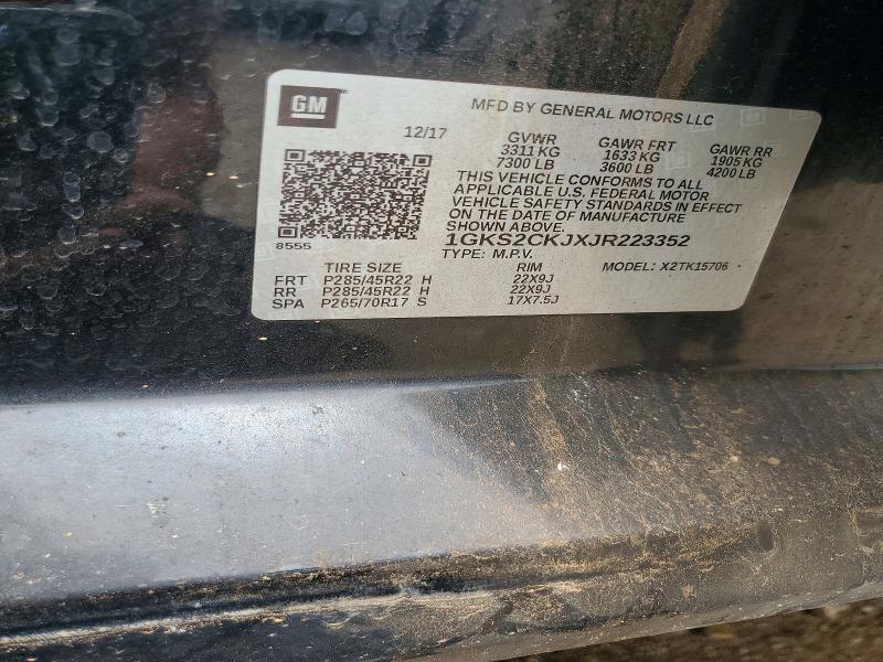 Aukcja sprzedaży 2018 Gmc Yukon, vin: 1GKS2CKJXJR223352, numer aukcji: 55110486