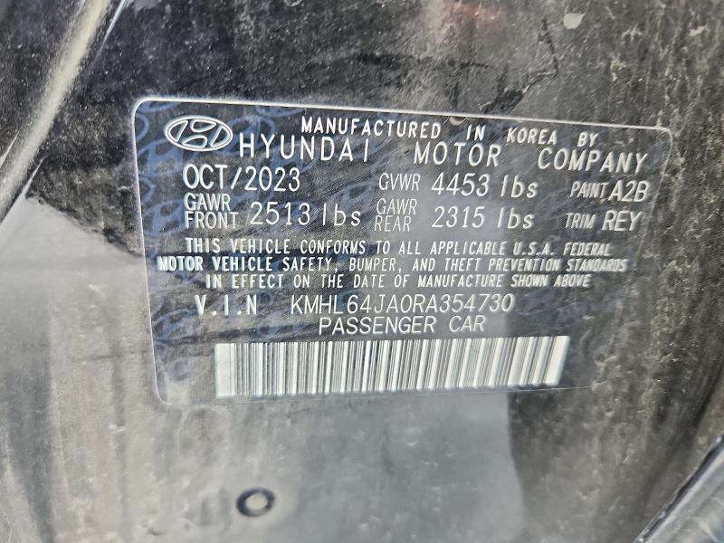 2024 Hyundai Sonata მანქანა იყიდება აუქციონზე, vin: KMHL64JA0RA354730, აუქციონის ნომერი: 57360636