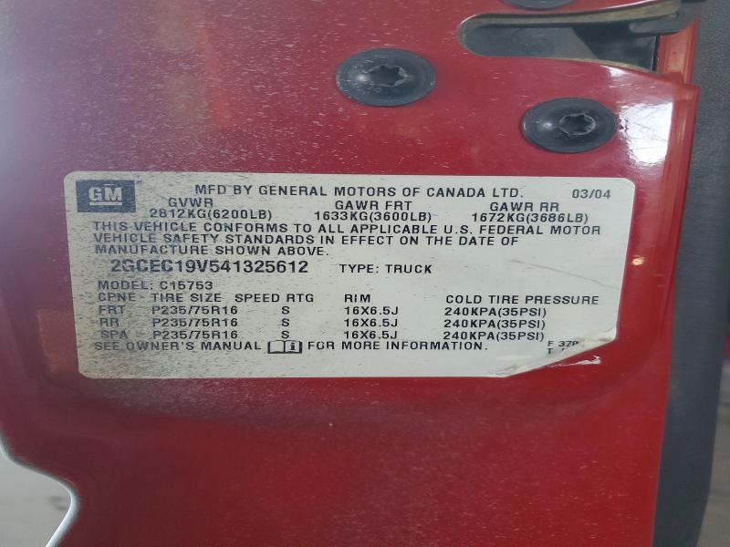 Aukcja sprzedaży 2004 Chevrolet Silverado, vin: 2GCEC19V541325612, numer aukcji: 56284306