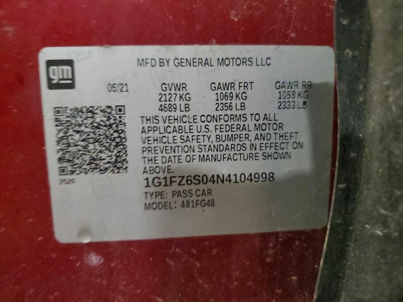 Продаж на аукціоні авто 2022 Chevrolet Bolt Euv, vin: 1G1FZ6S04N4104998, номер лоту: 56445406