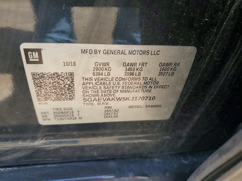 58273366 :رقم المزاد ، 5GAEVAKW5KJ170710 vin ، 2019 Buick Enclave مزاد بيع