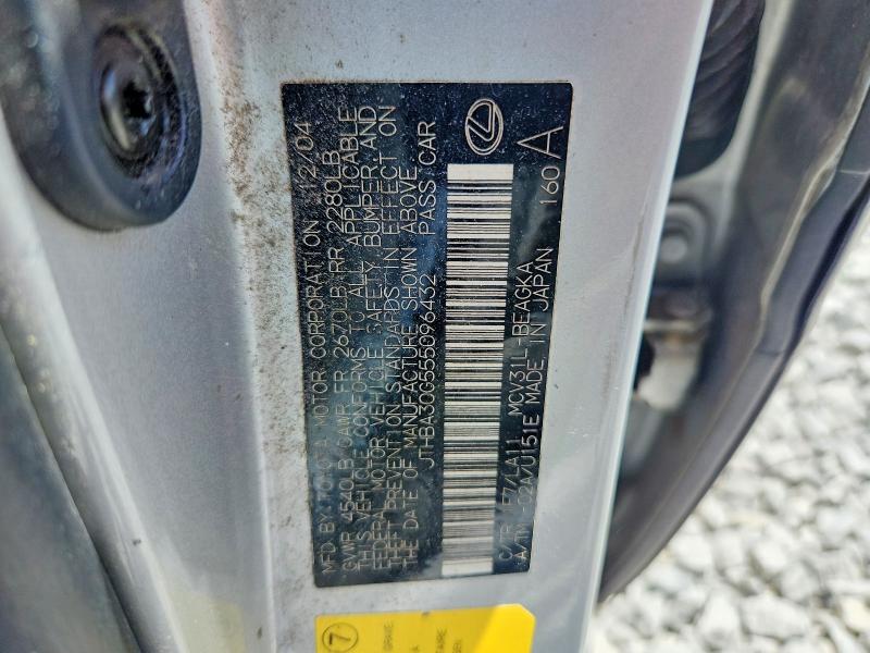 57031206 :رقم المزاد ، JTHBA30G555096432 vin ، 2005 Lexus Es مزاد بيع