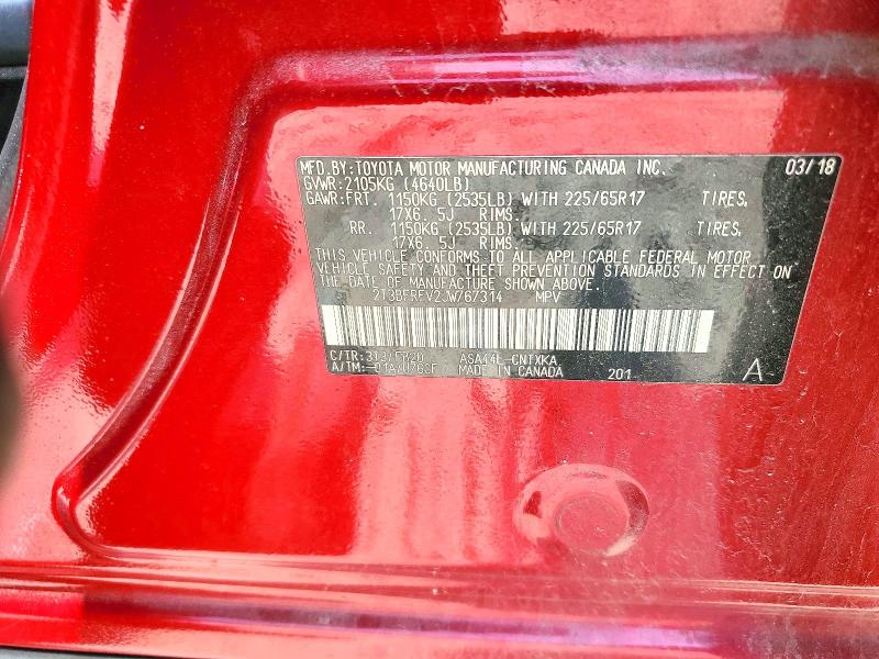 56978756 :رقم المزاد ، 2T3BFREV2JW767314 vin ، 2018 Toyota Rav4 مزاد بيع