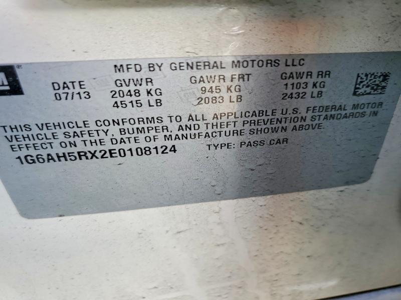 Продажа на аукционе авто 2014 Cadillac Ats, vin: 1G6AH5RX2E0108124, номер лота: 55762386