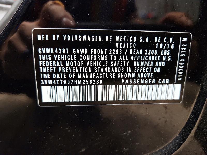 55473416 :رقم المزاد ، 3VW4T7AJ7HM256280 vin ، 2017 Volkswagen Jetta مزاد بيع