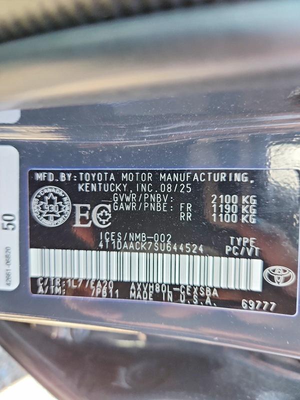 Aukcja sprzedaży 2025 Toyota Camry, vin: 4T1DAACK7SU644524, numer aukcji: 58057266
