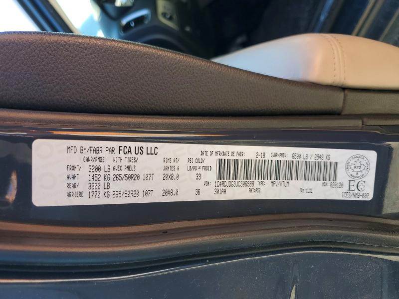 Aukcja sprzedaży 2018 Dodge Durango, vin: 1C4RDJDG3JC306988, numer aukcji: 55981636