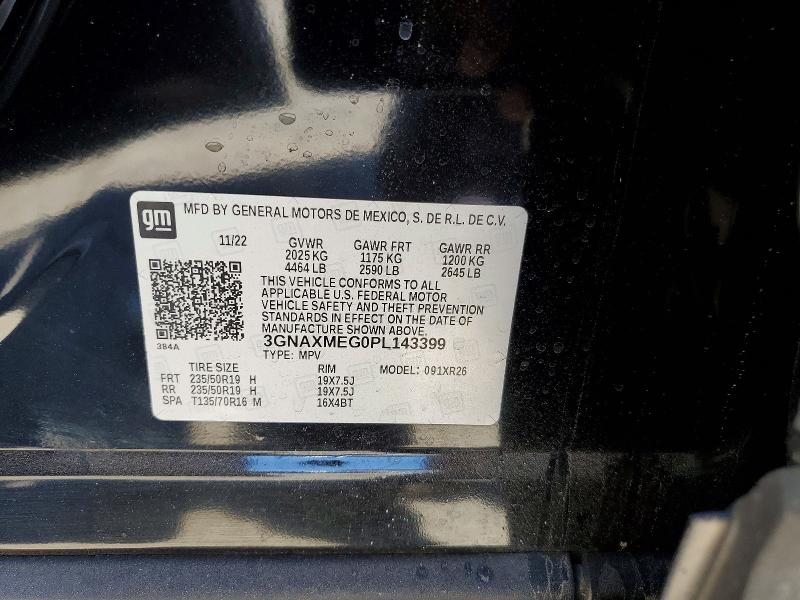 2023 Chevrolet Equinox მანქანა იყიდება აუქციონზე, vin: 3GNAXMEG0PL143399, აუქციონის ნომერი: 58978756