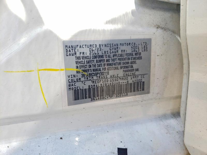 Aukcja sprzedaży 2023 Nissan Sentra, vin: 3N1AB8CV9PY302118, numer aukcji: 56763876