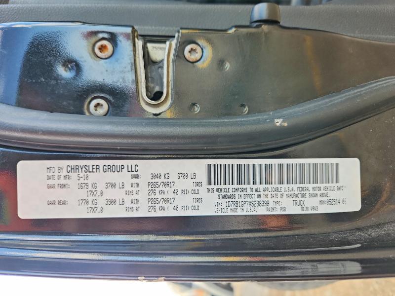 56650416 :رقم المزاد ، 1D7RB1GP7AS238398 vin ، 2010 Dodge Ram 1500 مزاد بيع