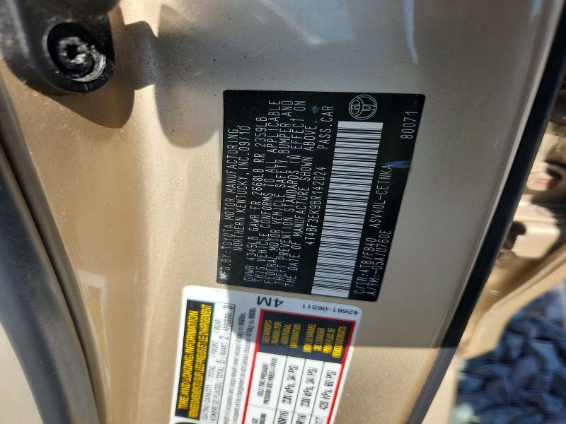 Продаж на аукціоні авто 2011 Toyota Camry, vin: 4T4BF3EK9BR142024, номер лоту: 55472136