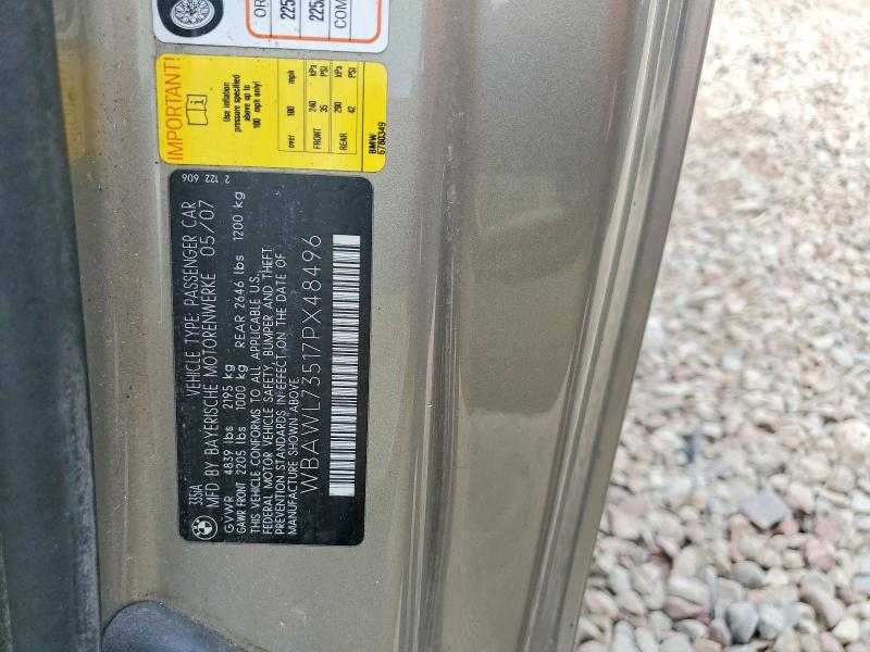 Продажа на аукционе авто 2007 Bmw 335, vin: WBAWL73517PX48496, номер лота: 57420936