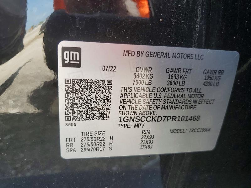 Продажа на аукционе авто 2023 Chevrolet Suburban, vin: 1GNSCCKD7PR101468, номер лота: 55691126