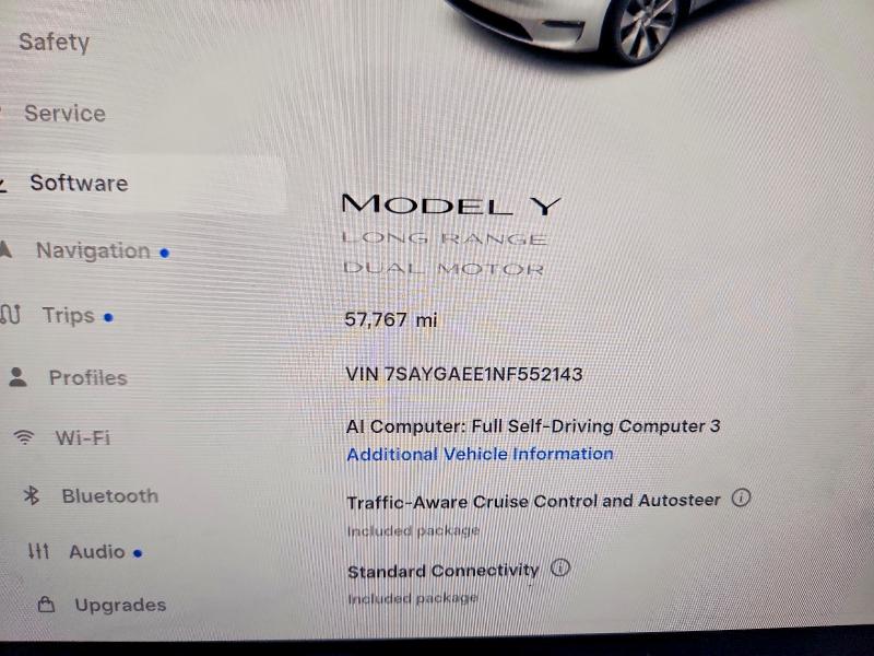 Продаж на аукціоні авто 2022 Tesla Model Y, vin: 7SAYGAEE1NF552143, номер лоту: 56363476
