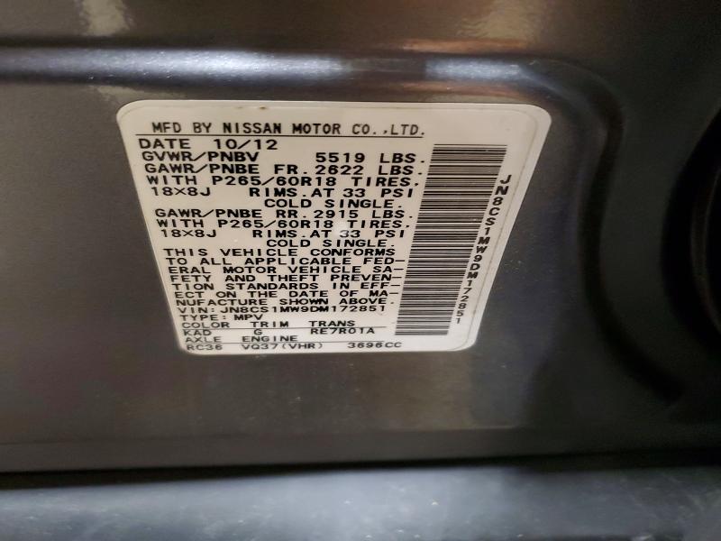 Продажа на аукционе авто 2013 Infiniti Fx37, vin: JN8CS1MW9DM172851, номер лота: 56341156
