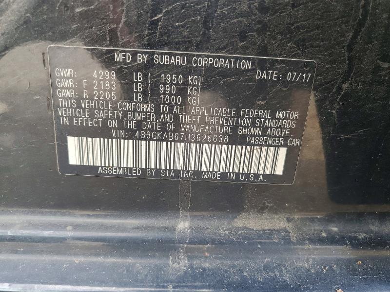 56997166 :رقم المزاد ، 4S3GKAB67H3626638 vin ، 2017 Subaru Impreza مزاد بيع