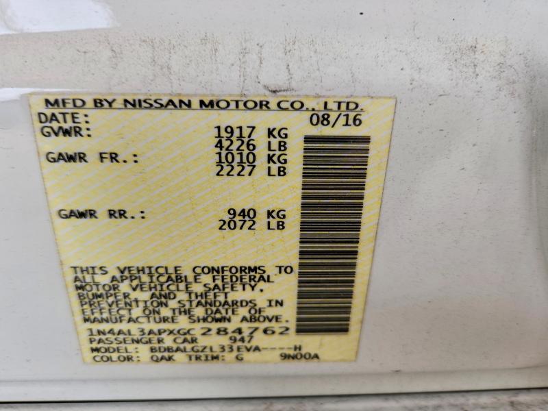 Продаж на аукціоні авто 2016 Nissan Altima, vin: 1N4AL3APXGC284762, номер лоту: 56015936