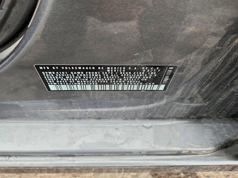Aukcja sprzedaży 2017 Volkswagen Jetta, vin: 3VW167AJ1HM351556, numer aukcji: 58943646
