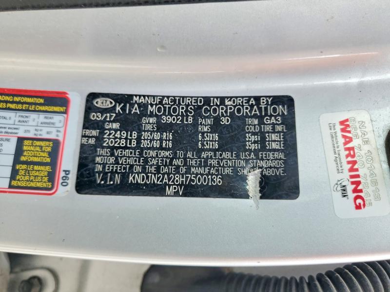 Aukcja sprzedaży 2017 Kia Soul, vin: KNDJN2A28H7500136, numer aukcji: 57567486