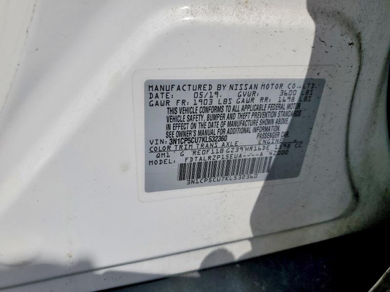 Продаж на аукціоні авто 2019 Nissan Kicks, vin: 3N1CP5CU7KL532360, номер лоту: 56518516