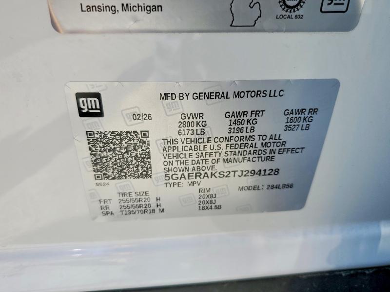 Продажа на аукционе авто 2026 Buick Enclave, vin: 5GAERAKS2TJ294128, номер лота: 58609916