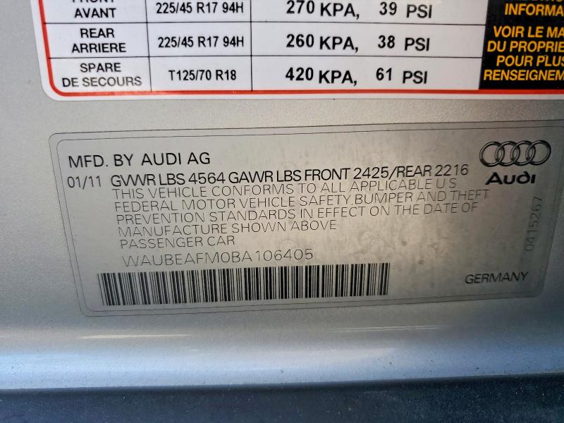 Aukcja sprzedaży 2011 Audi A3, vin: WAUBEAFM0BA106405, numer aukcji: 57269586