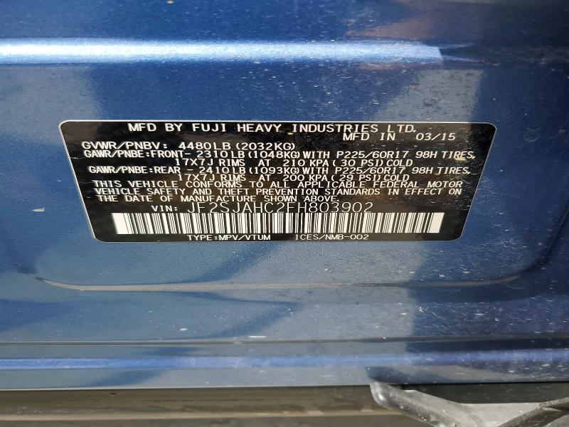 Aukcja sprzedaży 2015 Subaru Forester, vin: JF2SJAHC2FH803902, numer aukcji: 56508226