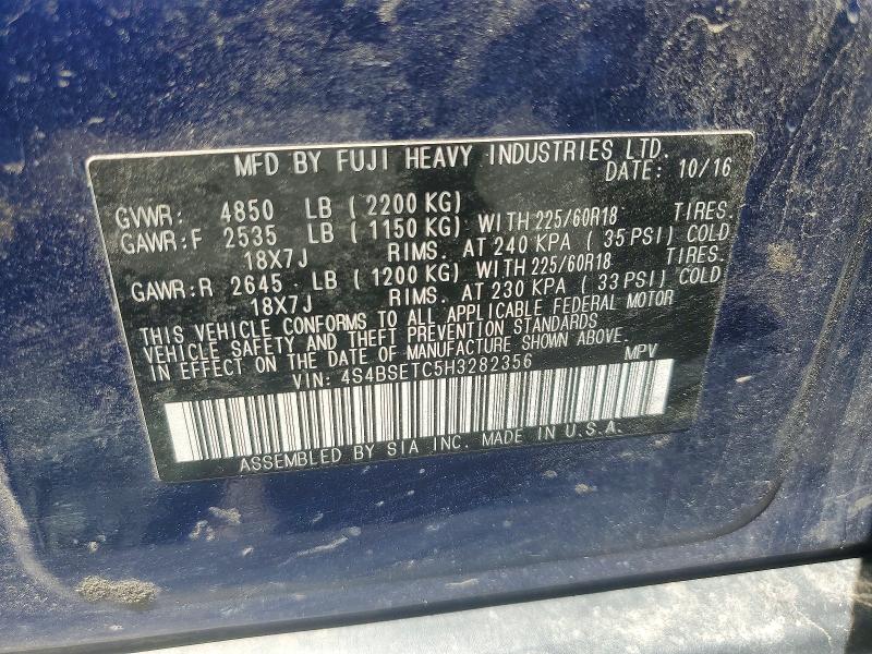 Aukcja sprzedaży 2017 Subaru Outback, vin: 4S4BSETC5H3282356, numer aukcji: 56078106