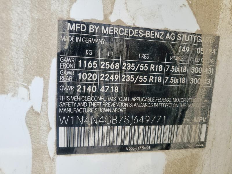 Aukcja sprzedaży 2025 Mercedes-benz Gla, vin: W1N4N4GB7SJ649771, numer aukcji: 58848796