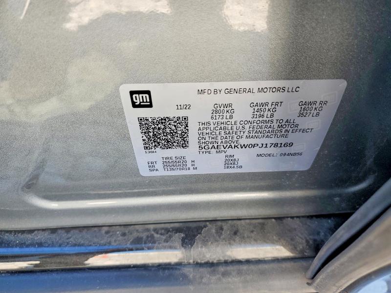 57421856 :رقم المزاد ، 5GAEVAKW0PJ178169 vin ، 2023 Buick Enclave مزاد بيع