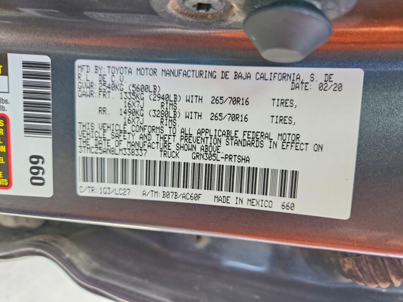 Aukcja sprzedaży 2020 Toyota Tacoma, vin: 3TMCZ5AN8LM338337, numer aukcji: 56068636