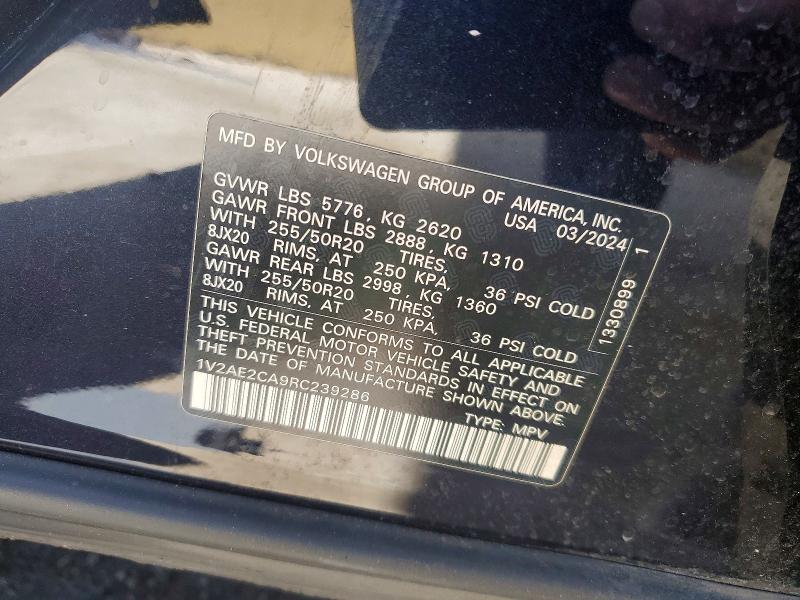 Aukcja sprzedaży 2024 Volkswagen Atlas Cross Sport, vin: 1V2AE2CA9RC239286, numer aukcji: 56159086