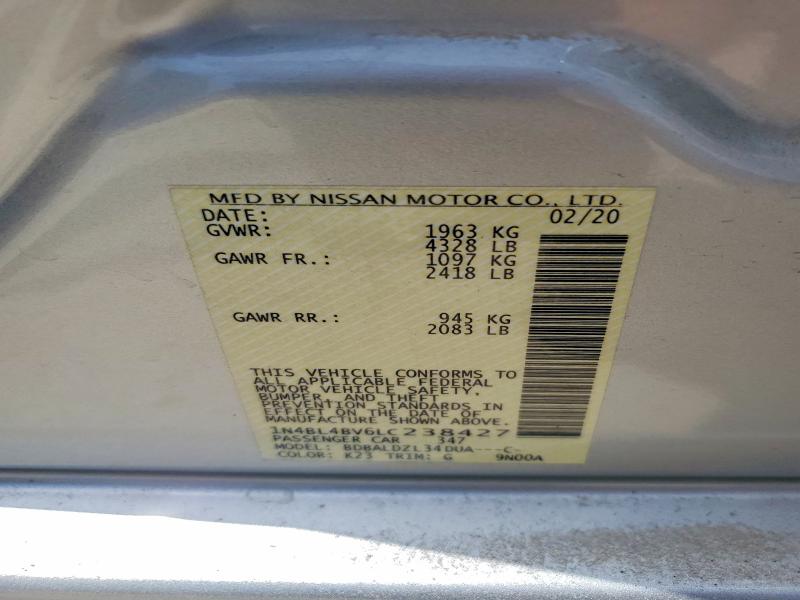 2020 Nissan Altima მანქანა იყიდება აუქციონზე, vin: 1N4BL4BV6LC238427, აუქციონის ნომერი: 58715546