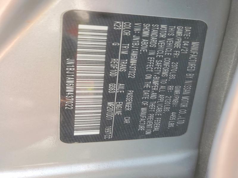 2021 Nissan Rogue Sport მანქანა იყიდება აუქციონზე, vin: JN1BJ1AW6MW437022, აუქციონის ნომერი: 56462696