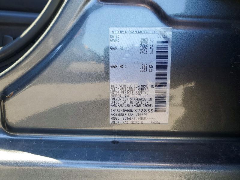 Aukcja sprzedaży 2024 Nissan Altima, vin: 1N4BL4DV6RN322855, numer aukcji: 58203826