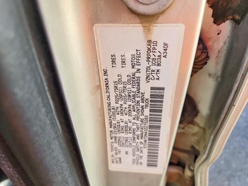 56705206 :رقم المزاد ، 5TEHN72N43Z275283 vin ، 2003 Toyota Tacoma مزاد بيع