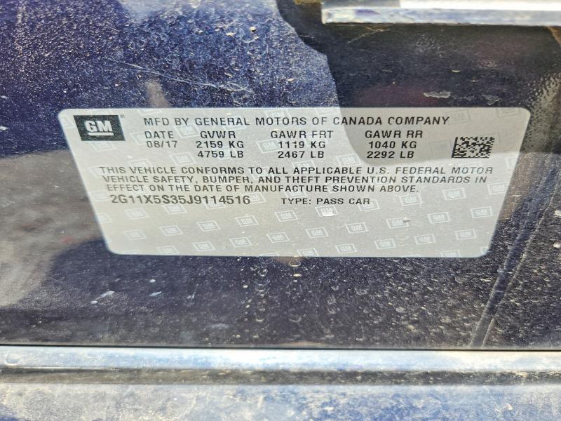 Продаж на аукціоні авто 2018 Chevrolet Impala, vin: 2G11X5S35J9114516, номер лоту: 79135775