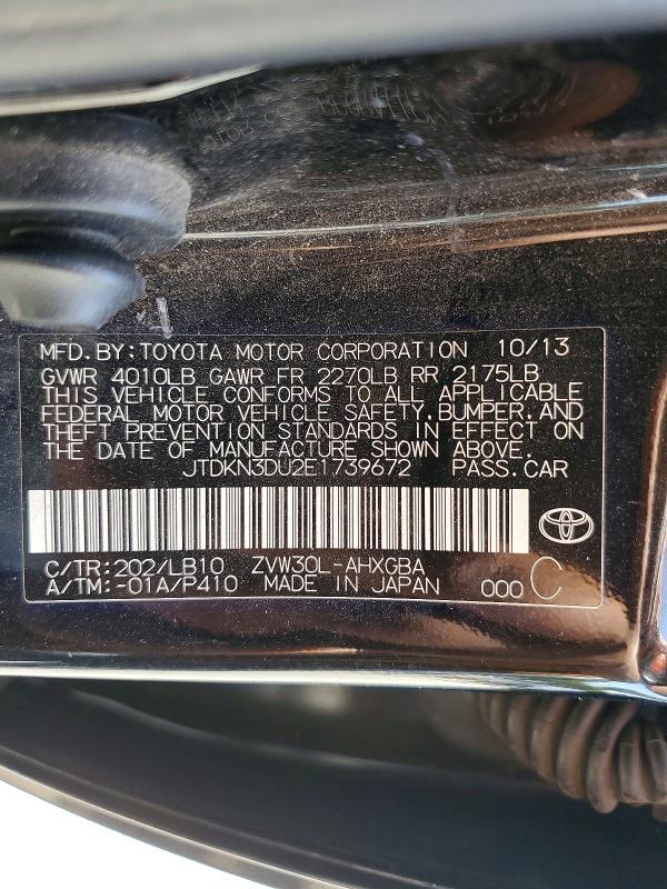 Продажа на аукционе авто 2014 Toyota Prius, vin: JTDKN3DU2E1739672, номер лота: 55756596
