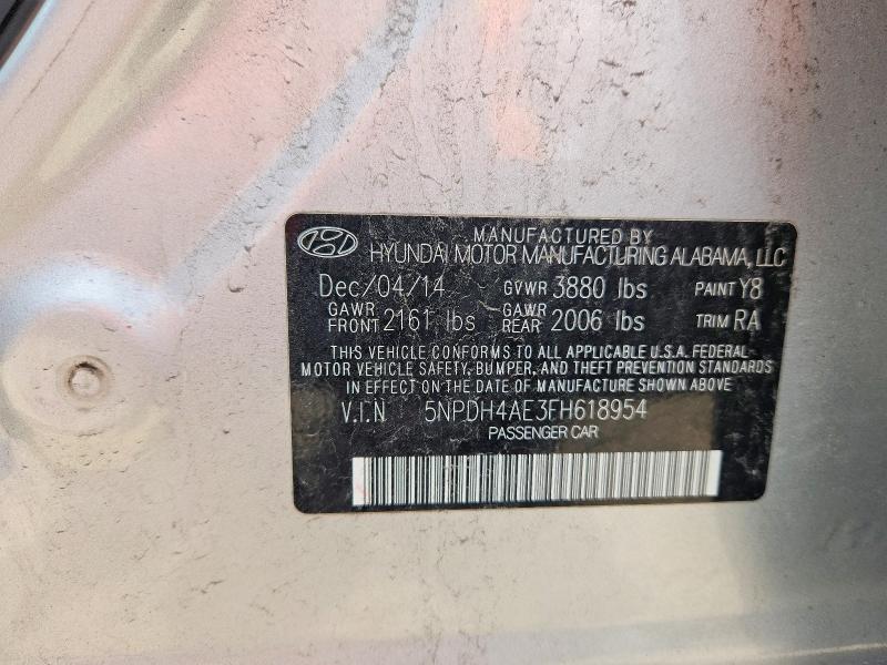 Продаж на аукціоні авто 2015 Hyundai Elantra, vin: 5NPDH4AE3FH618954, номер лоту: 57696176
