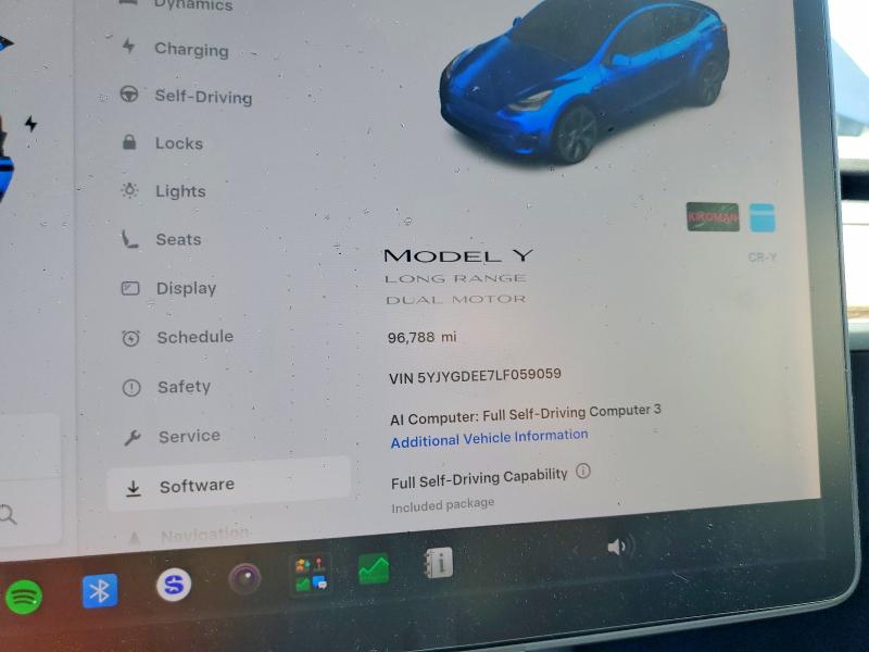 Aukcja sprzedaży 2020 Tesla Model Y, vin: 5YJYGDEE7LF059059, numer aukcji: 57627696