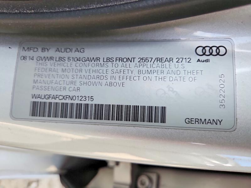 58276176 :رقم المزاد ، WAUGFAFCXFN012315 vin ، 2015 Audi A6 مزاد بيع